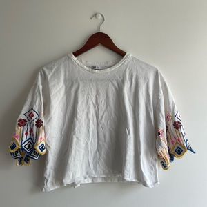 Zara Cropped Bohemian Festival Tee